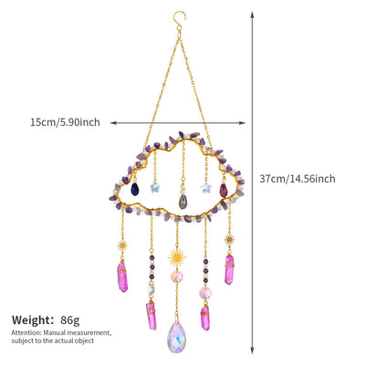 Olivenorma Amethyst Rose Quartz Gravel Cloud Wind Chime