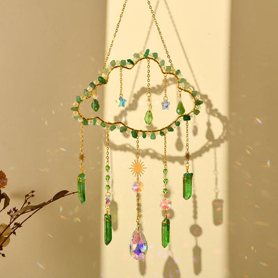 Olivenorma Amethyst Rose Quartz Gravel Cloud Wind Chime