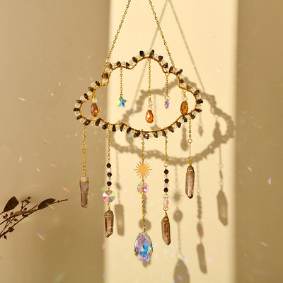 Olivenorma Amethyst Rose Quartz Gravel Cloud Wind Chime
