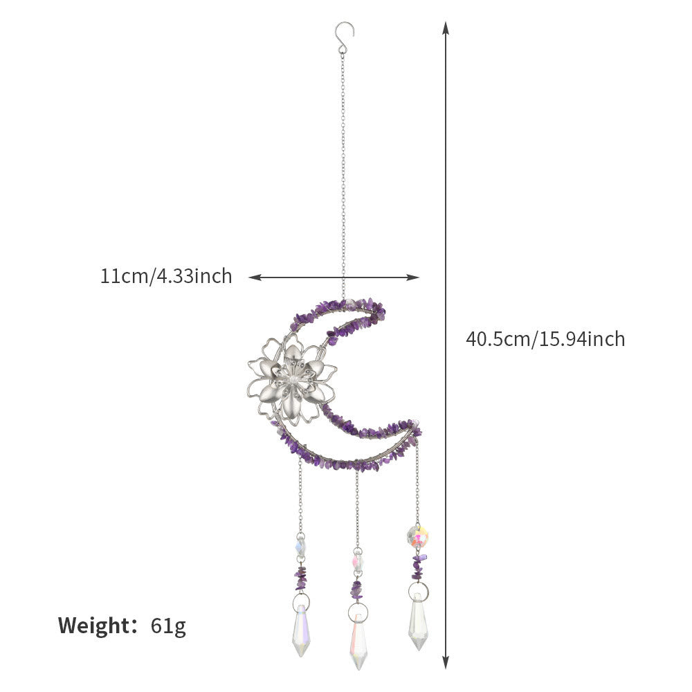 Olivenorma Natural Gravel Moon Lotus Wind Chime