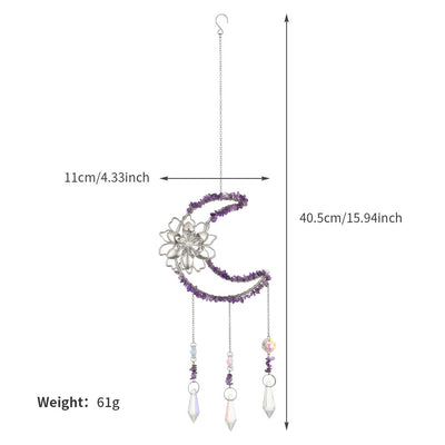 Olivenorma Natural Gravel Moon Lotus Wind Chime