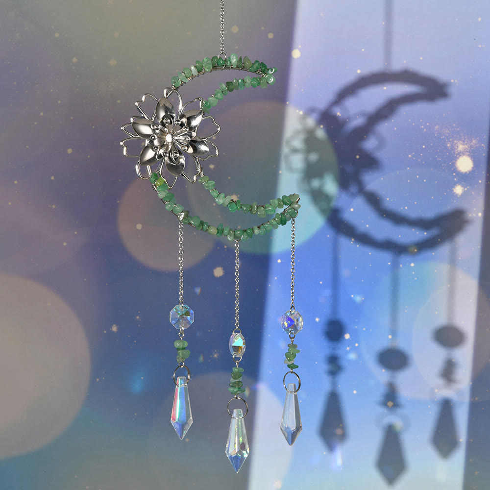 Olivenorma Natural Gravel Moon Lotus Wind Chime