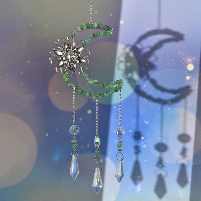 Olivenorma Natural Gravel Moon Lotus Wind Chime