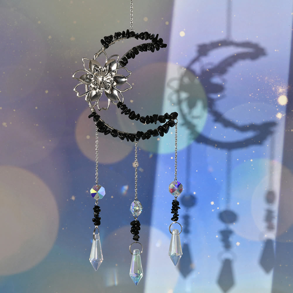 Olivenorma Natural Gravel Moon Lotus Wind Chime