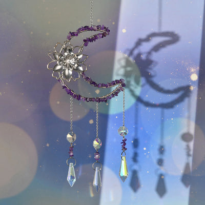 Olivenorma Natural Gravel Moon Lotus Wind Chime