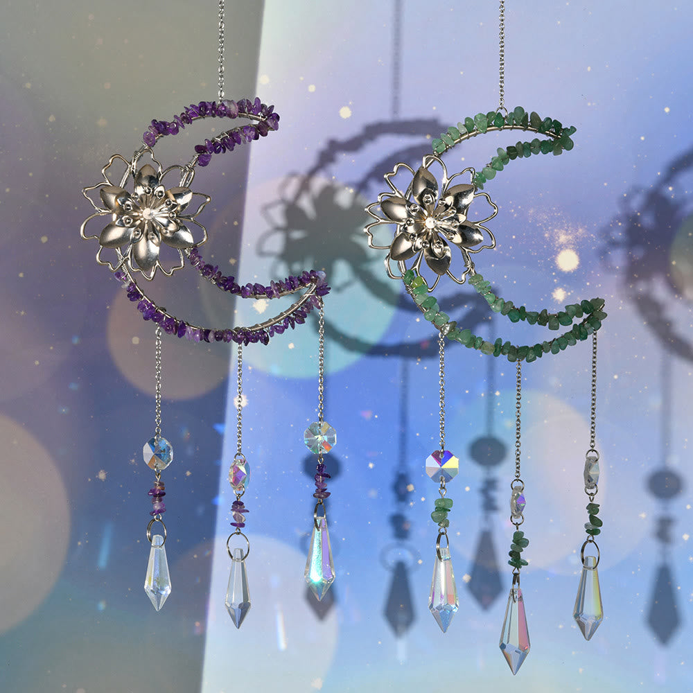 Olivenorma Natural Gravel Moon Lotus Wind Chime