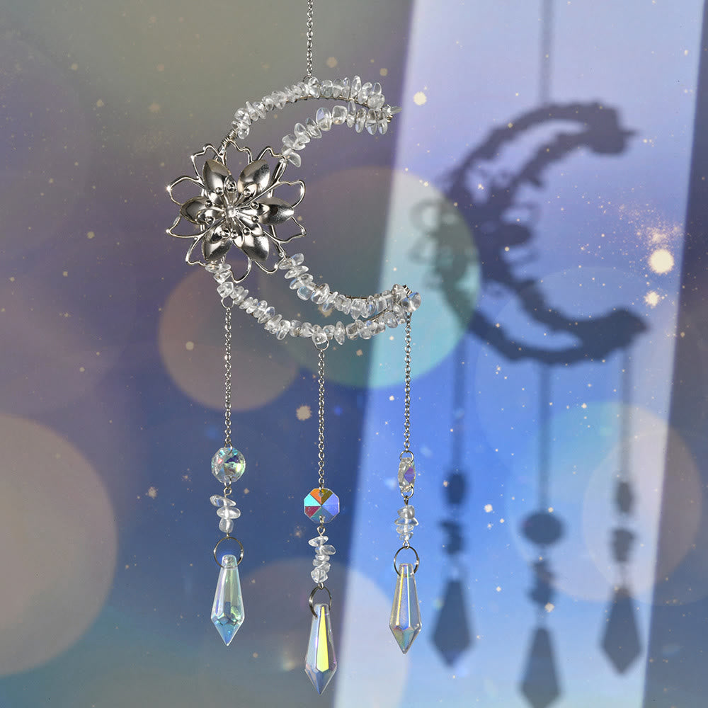 Olivenorma Natural Gravel Moon Lotus Wind Chime