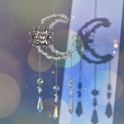 Olivenorma Natural Gravel Moon Lotus Wind Chime