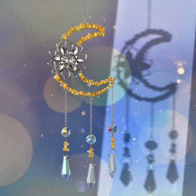 Olivenorma Natural Gravel Moon Lotus Wind Chime