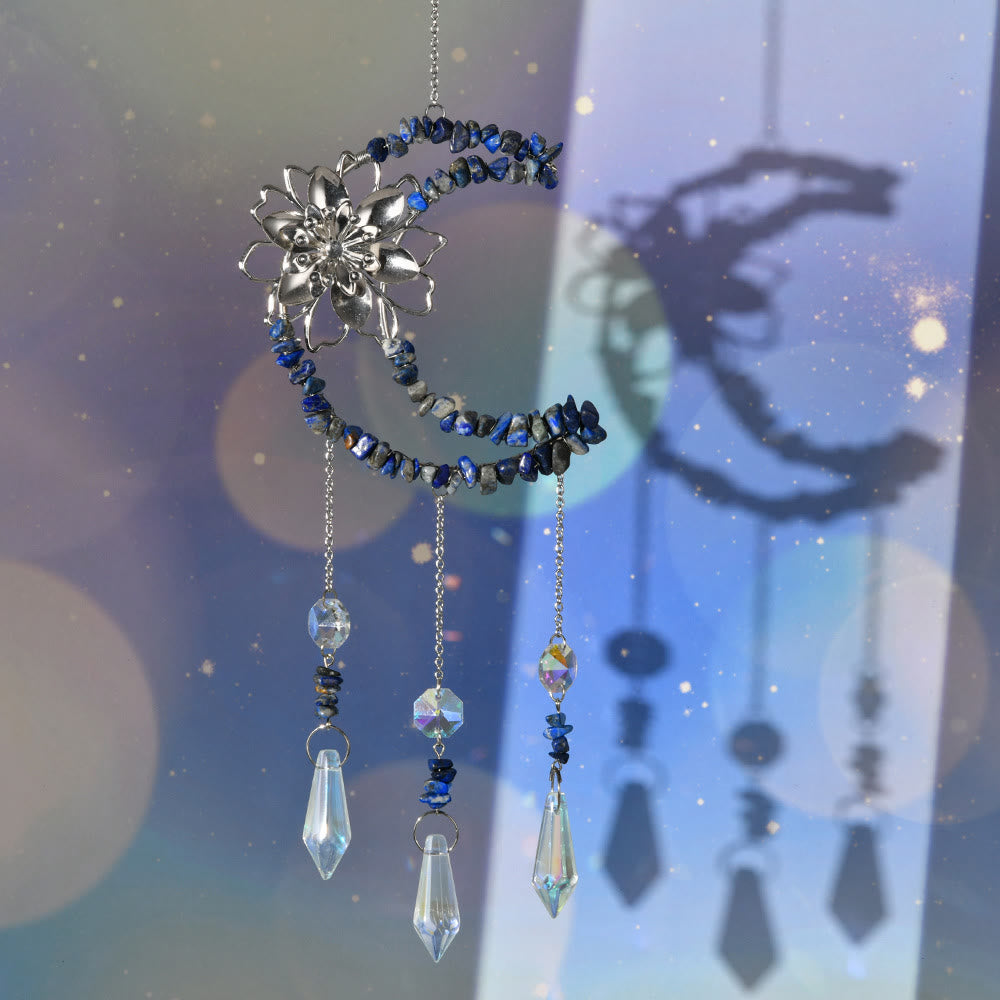 Olivenorma Natural Gravel Moon Lotus Wind Chime