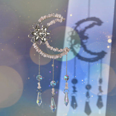 Olivenorma Natural Gravel Moon Lotus Wind Chime