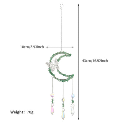 Olivenorma Natural Crystal Moon Butterfly Wind Chime
