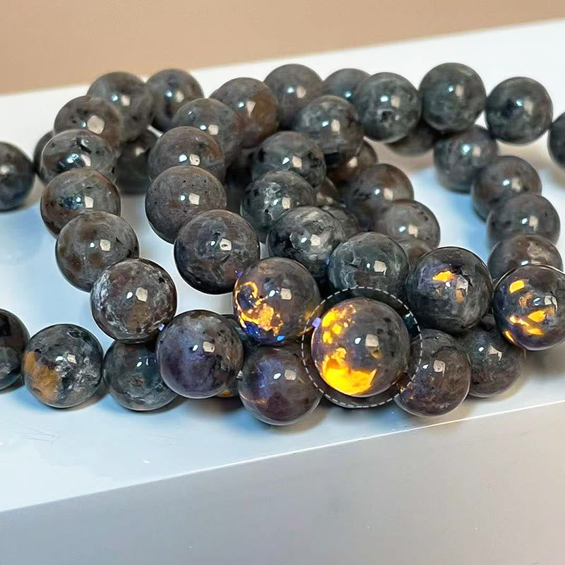 Olivenorma 6-12mm Natural Yooperlite Beads Bracelet
