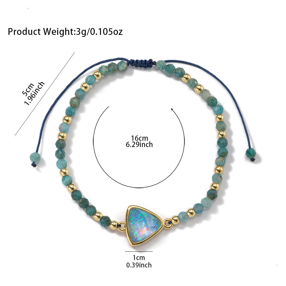 Olivenorma Natural Crystal Beads Colored Opal Pendant Bracelet