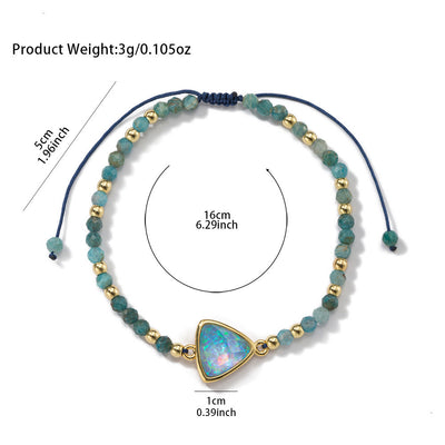 Olivenorma Natural Crystal Beads Colored Opal Pendant Bracelet