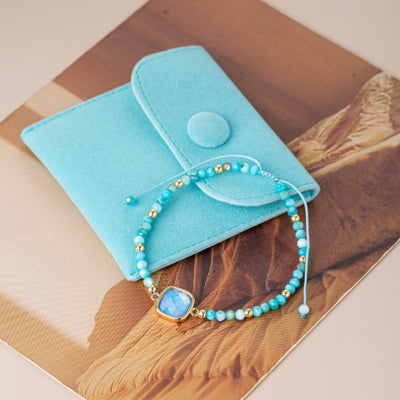 Olivenorma Natural Crystal Beads Colored Opal Pendant Bracelet