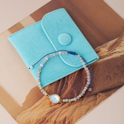 Olivenorma Natural Crystal Beads Colored Opal Pendant Bracelet