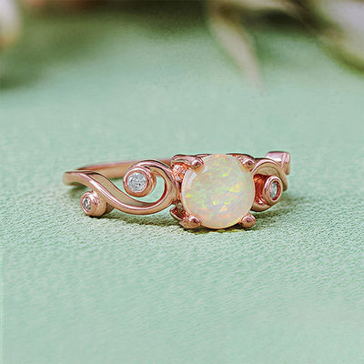 Olivenorma Natural White Purple Opal Vine Ring