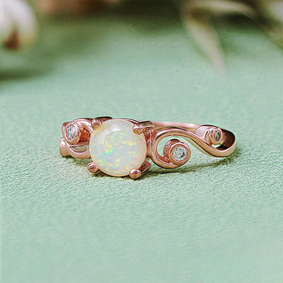Olivenorma Natural White Purple Opal Vine Ring