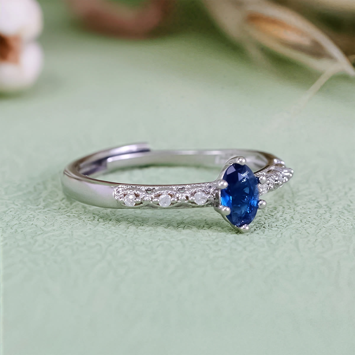 Olivenorma Retro Exquisite Oval Cut Sapphire Ring