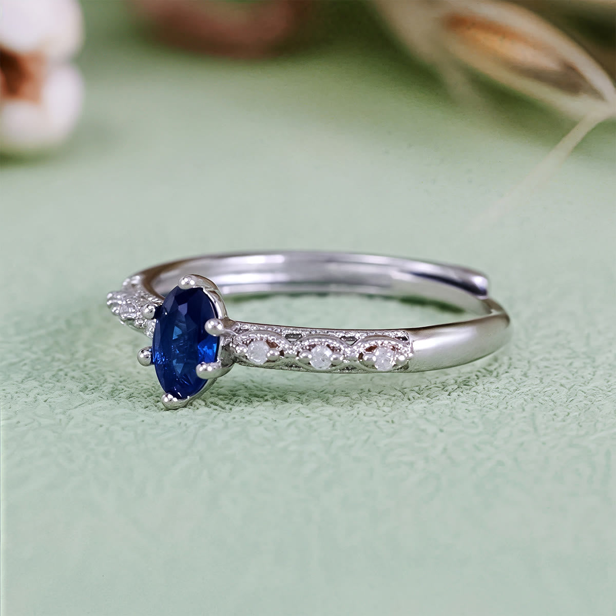 Olivenorma Retro Exquisite Oval Cut Sapphire Ring