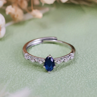 Olivenorma Retro Exquisite Oval Cut Sapphire Ring