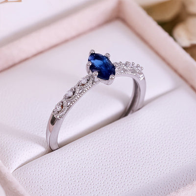 Olivenorma Retro Exquisite Oval Cut Sapphire Ring