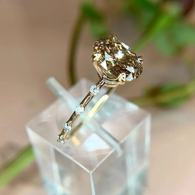 Olivenorma Delicate Oval Cut Smoky Quartz Ring