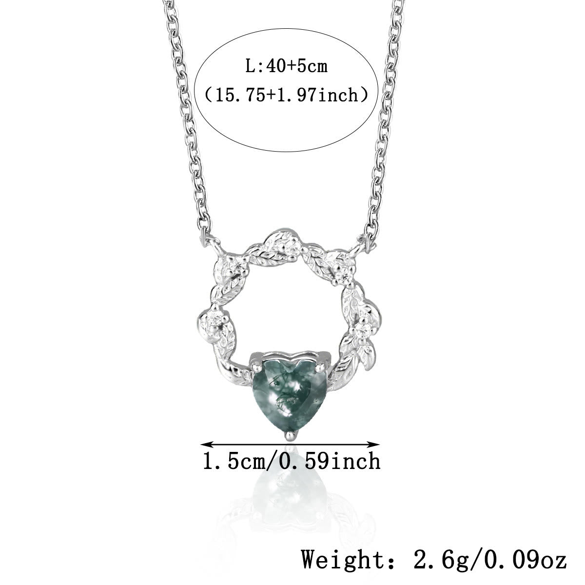 Olivenorma Heart Cut Moss Agate Earrings Necklace Ring