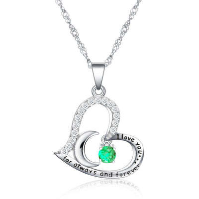 Olivenorma  "I Love you forever & always" Birthstone Necklace