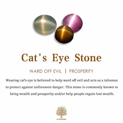 Olivenorma Blue Cat's Eye Stone Beaded Necklace