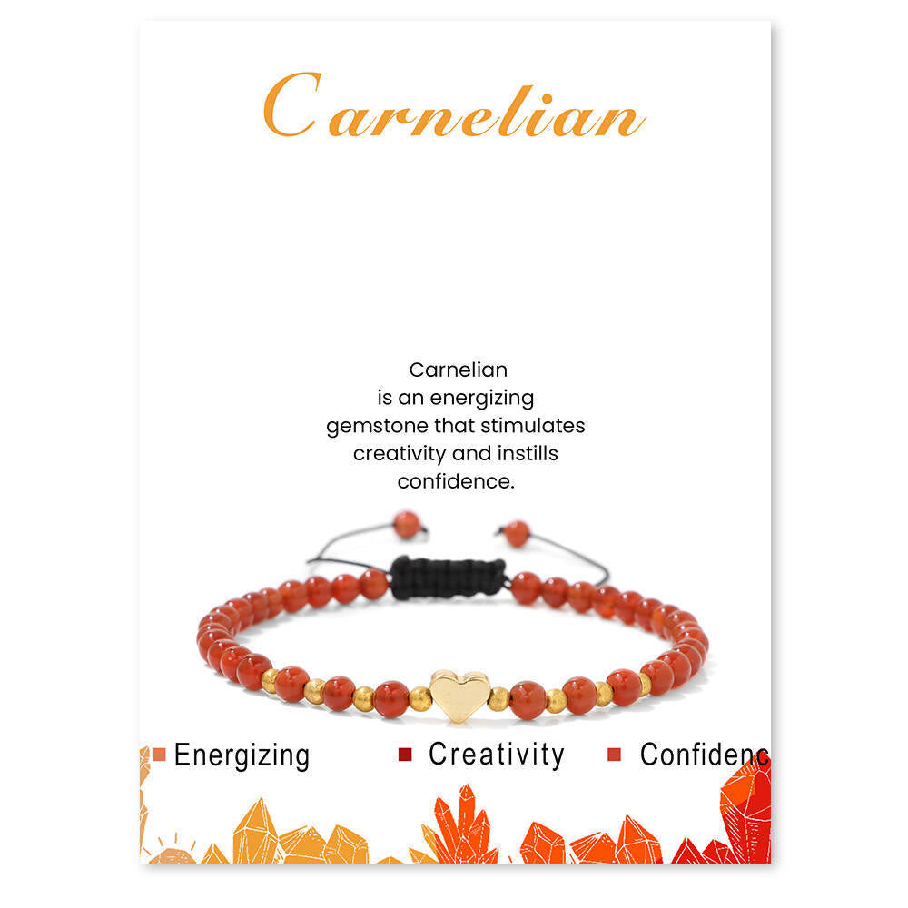 Olivenorma 4mm Natural Crystal Beads Drawstring Bracelet