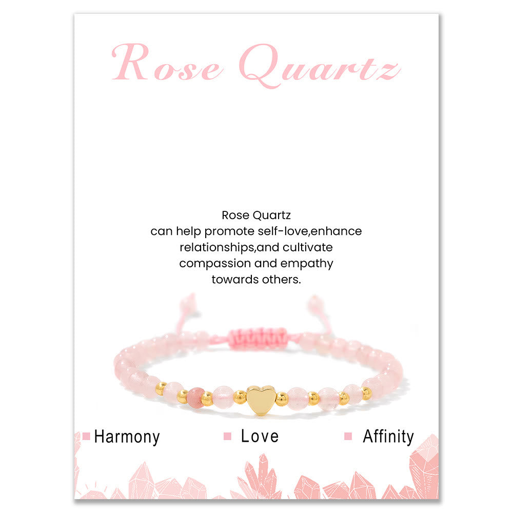 Olivenorma 4mm Natural Crystal Beads Drawstring Bracelet
