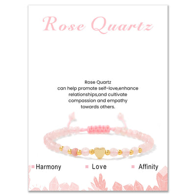 Olivenorma 4mm Natural Crystal Beads Drawstring Bracelet