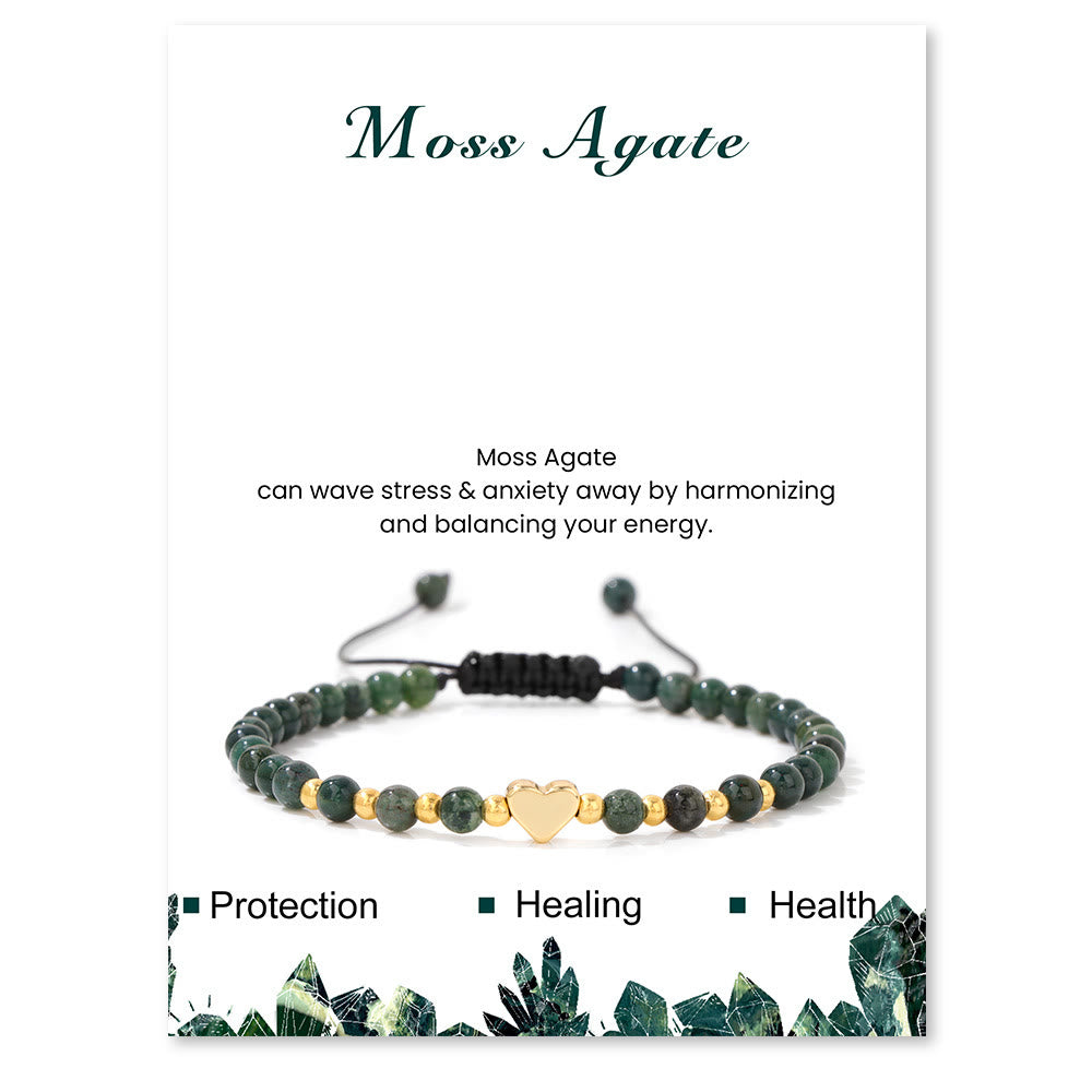 Olivenorma 4mm Natural Crystal Beads Drawstring Bracelet
