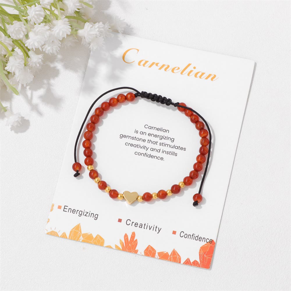Olivenorma 4mm Natural Crystal Beads Drawstring Bracelet