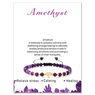 Olivenorma 4mm Natural Crystal Beads Drawstring Bracelet