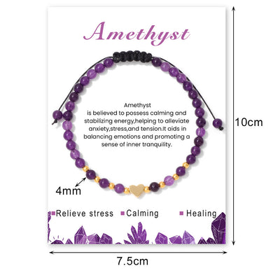 Olivenorma 4mm Natural Crystal Beads Drawstring Bracelet