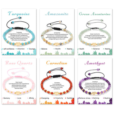 Olivenorma 4mm Natural Crystal Beads Drawstring Bracelet