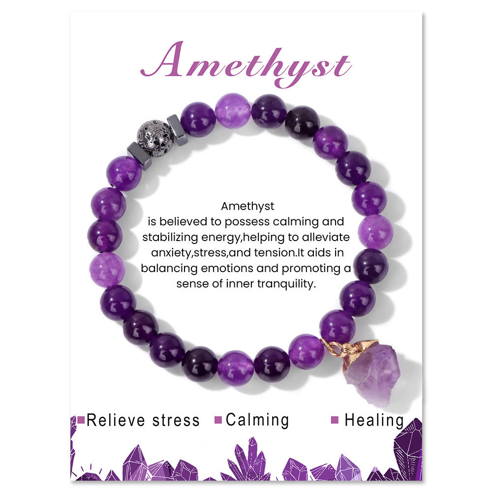Olivenorma Natural Stone Lava Stone Beads Pendant Bracelet