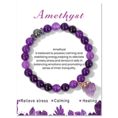 Olivenorma Natural Stone Lava Stone Beads Pendant Bracelet