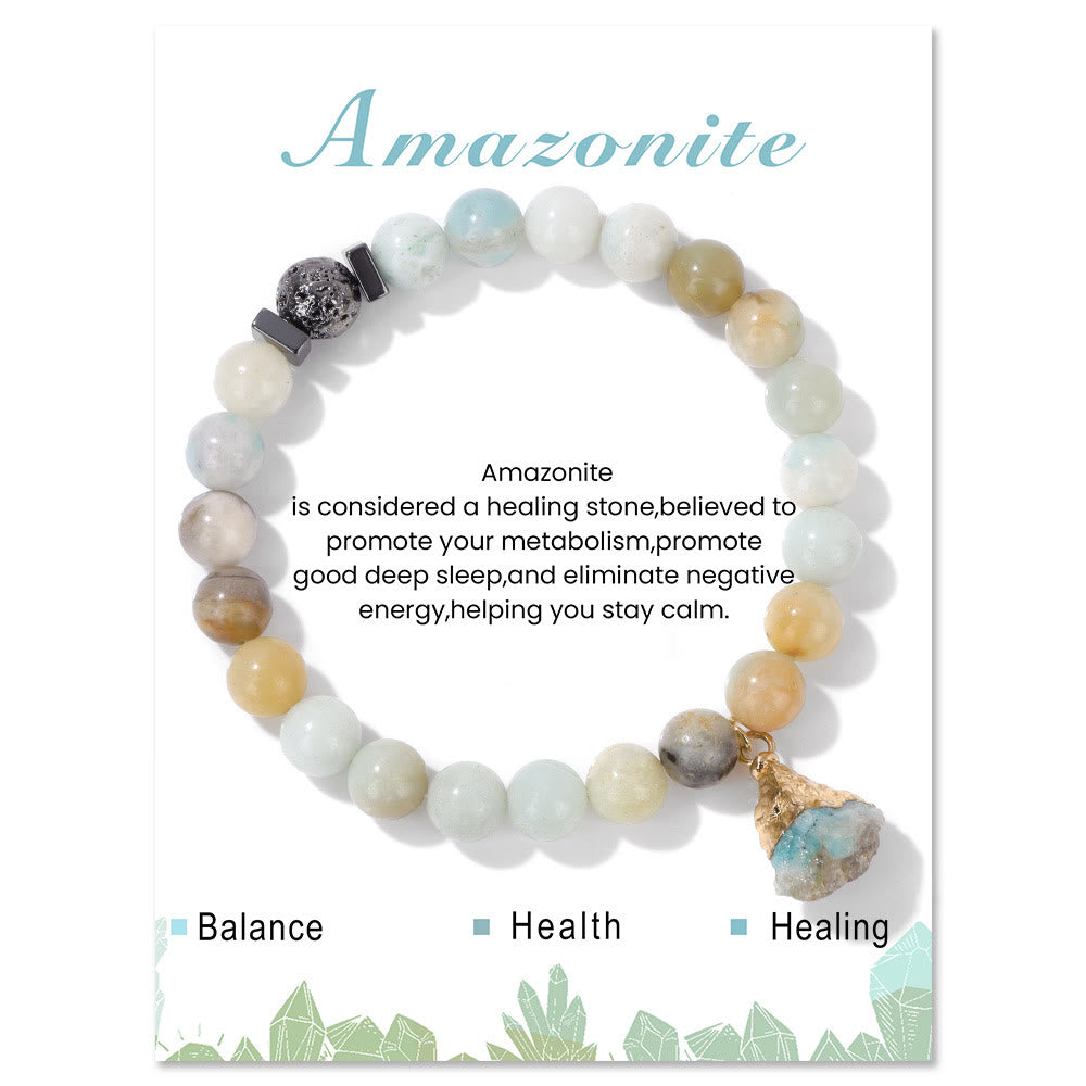 Olivenorma Natural Stone Lava Stone Beads Pendant Bracelet