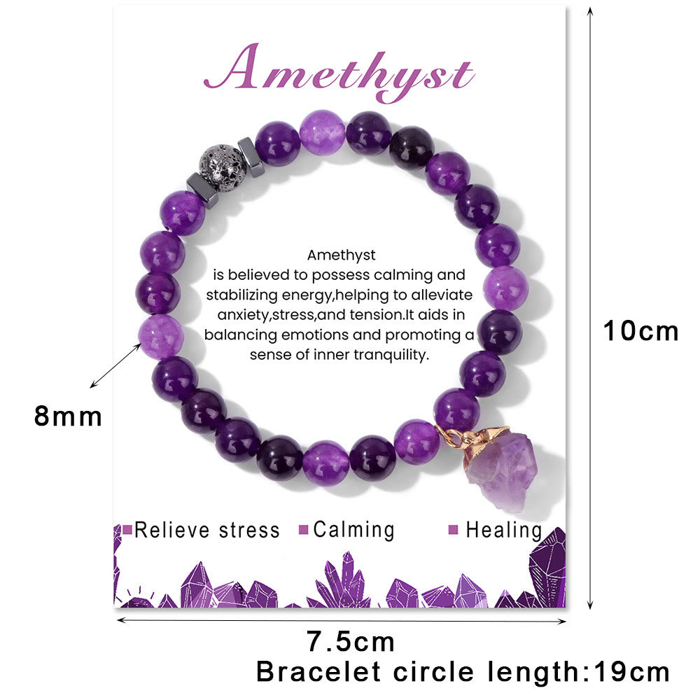 Olivenorma Natural Stone Lava Stone Beads Pendant Bracelet