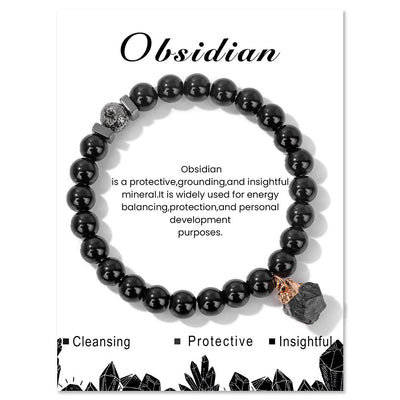 Olivenorma Natural Stone Lava Stone Beads Pendant Bracelet