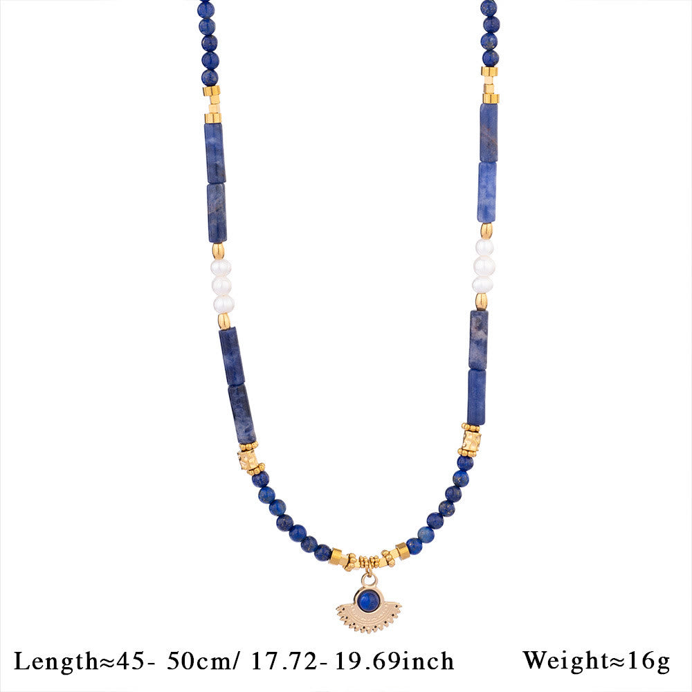 Olivenorma Natural Stone Beads Pendant Necklace
