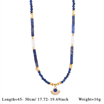 Olivenorma Natural Stone Beads Pendant Necklace