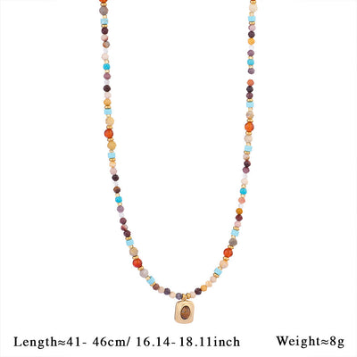 Olivenorma Natural Stone Beads Pendant Necklace