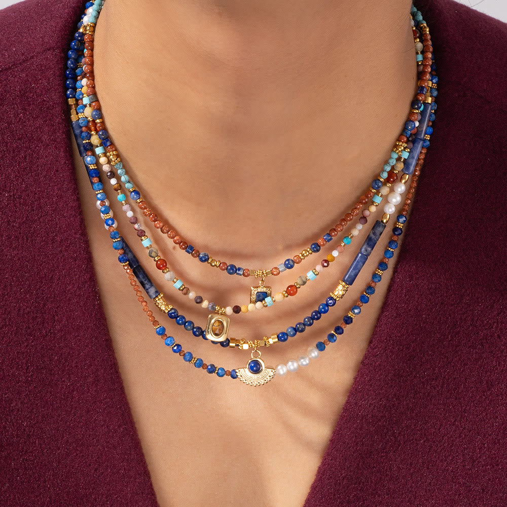 Olivenorma Natural Stone Beads Pendant Necklace