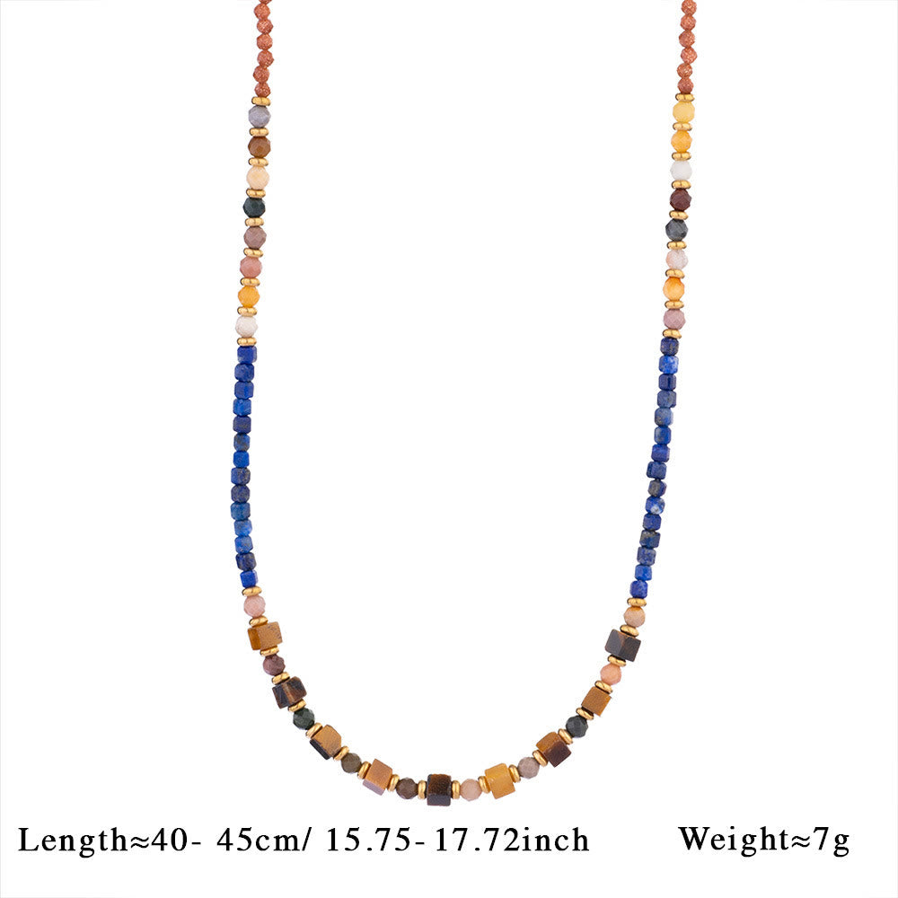 Olivenorma Vintage Natural Tiger Eye Bead Pendant Necklace