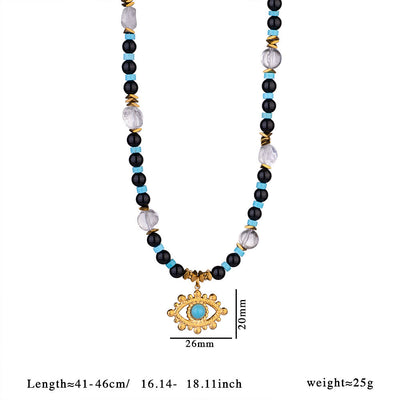 Olivenorma Amethyst Tiger Eye Beads Evil Eyenecklace